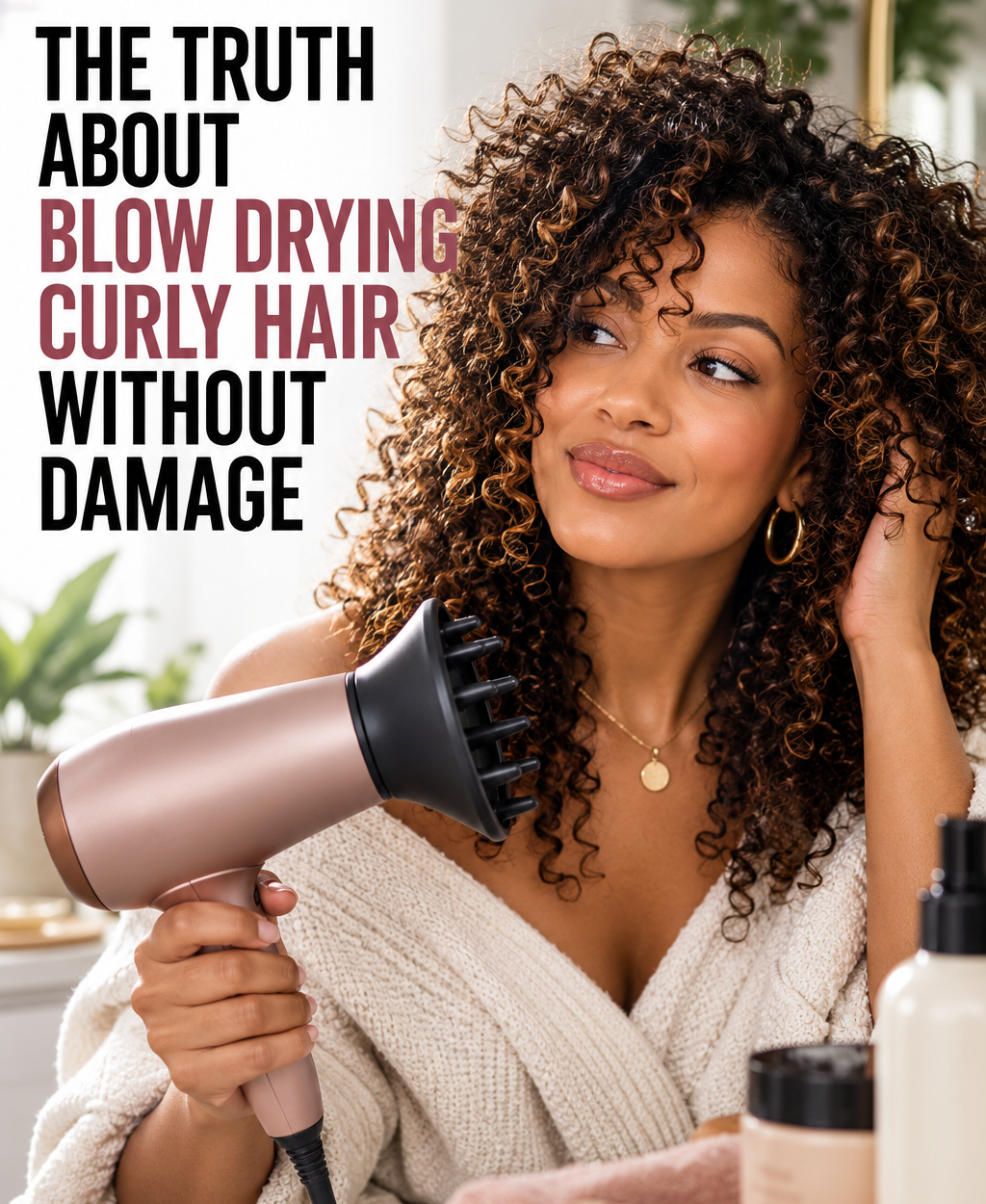 The Truth About Blow Drying Curly Hair Without Damage — blow drying curly hair