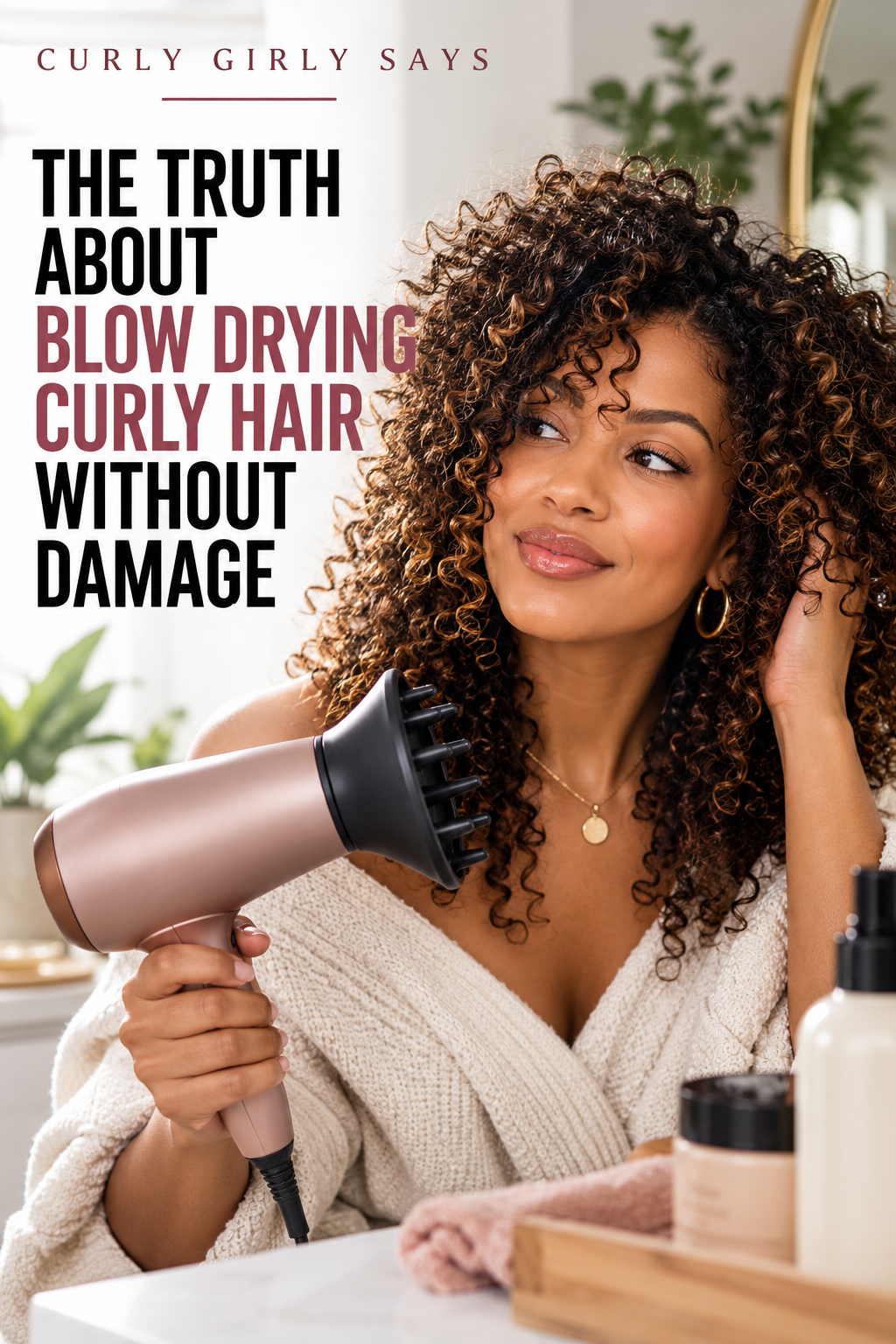 The Truth About Blow Drying Curly Hair Without Damage